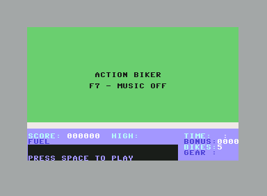 Action Biker screenshot 5 for Commodore 64